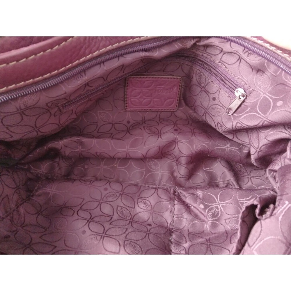 Fossil Purple Leather Shoulder Bag - Picture 11 of 15